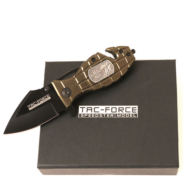 Grenade Handle Spring Assisted Folding Pocket Knife Rangers - TOPHATTER'S ARMORY DEALS Collectible Weapons - Tophatter Daily Deals
