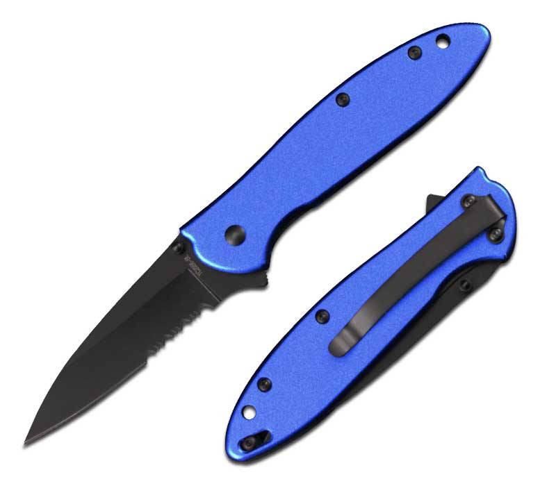4 Inch Closed Blue Executive Style Assisted Opening Pocket Knife Collectible Weapons - Tophatter Daily Deals