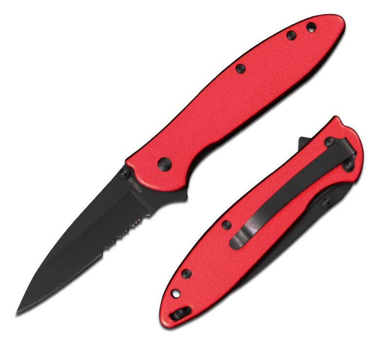 4 Inch Closed Red Executive Style Assisted Opening Pocket Knife - Tophatter's Guns'N'Weapons Store Collectible Weapons - Tophatter Daily Deals