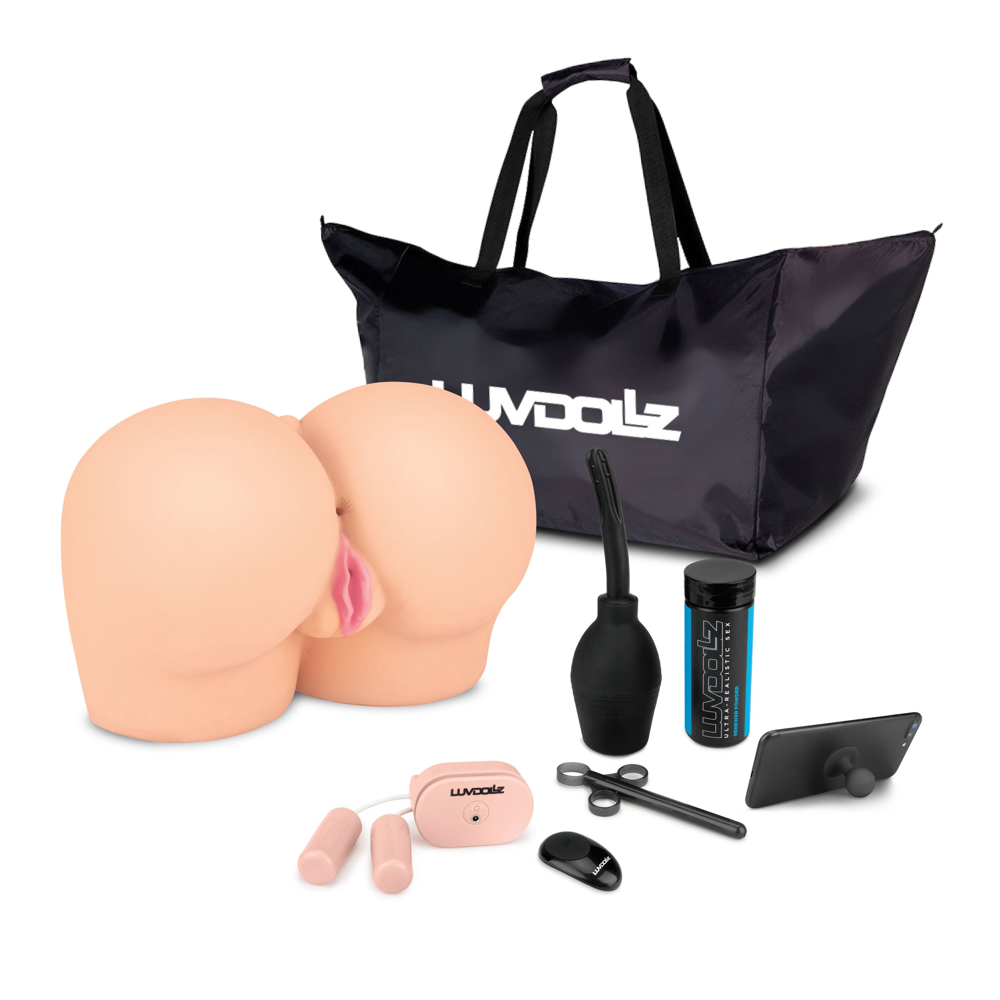 Luvdollz Remote Control Doggy Style Pussy and Ass Masturbator Cream Color Ultra Real-Feel 20 Pounds > Sex Toys For Men > Assbators - Tophatter Daily Deals
