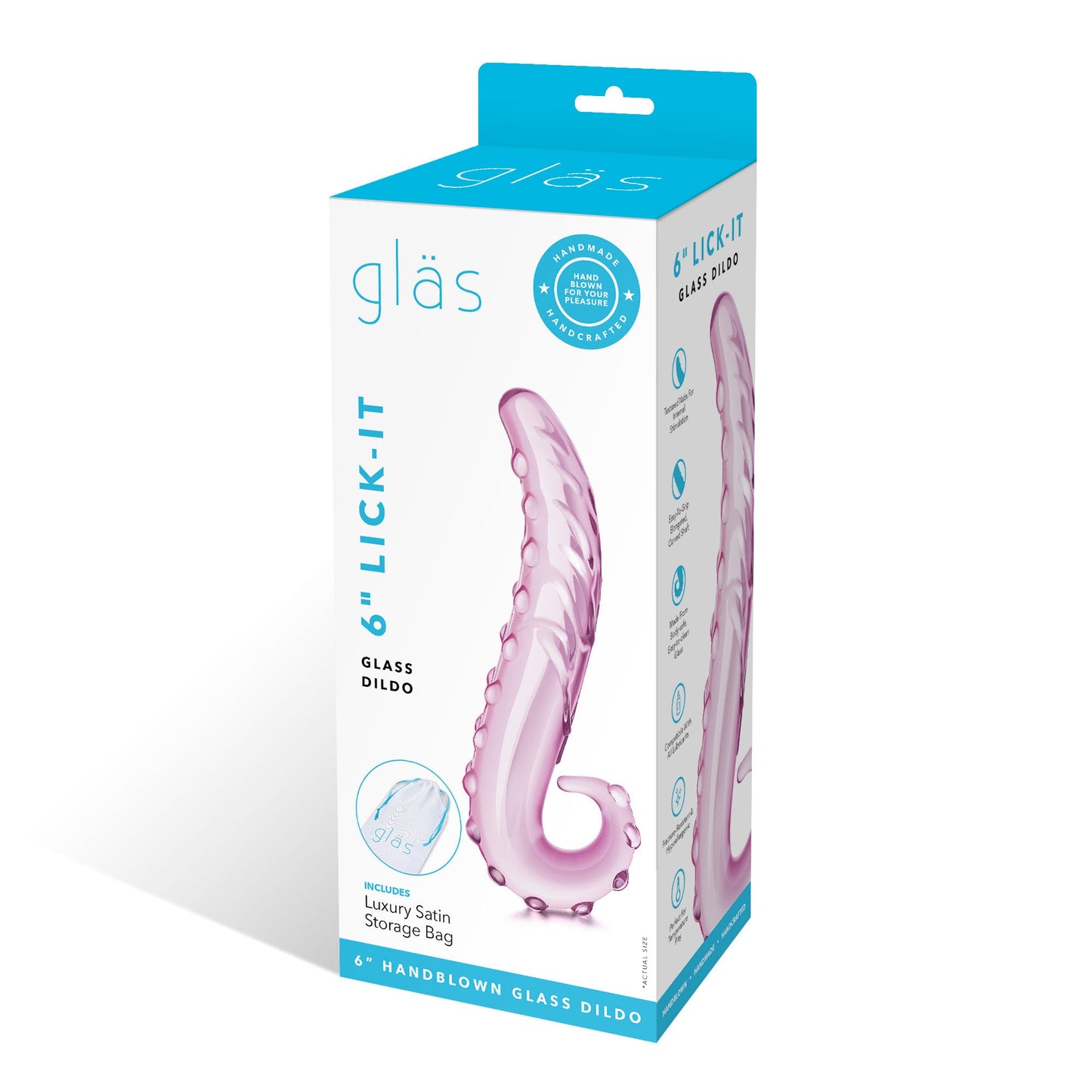 Glas Lick It 6 Inch Textured Glass Dildo > Glass > Dildos - Tophatter Daily Deals
