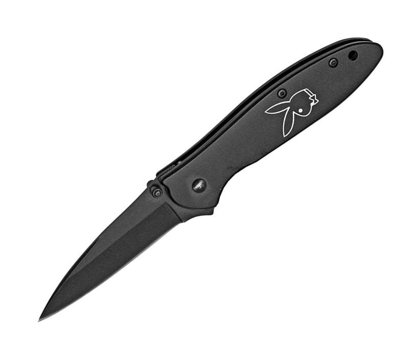 Black PLAYBOY Bunny Assisted Opening Pocket Knife - TOPHATTER'S ARMORY DEALS Collectible Weapons - Tophatter Daily Deals