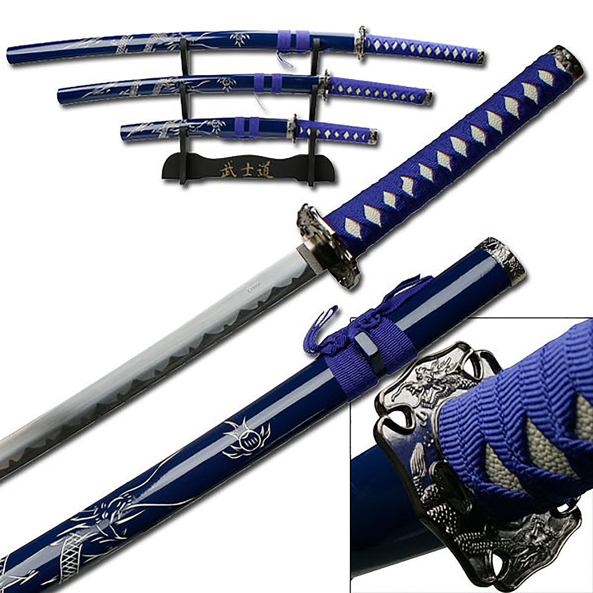 SAMURAI SWORD SET 40" OVERALL, 3 PIECE SET - Tophatter Daily Deals