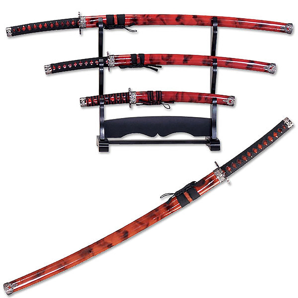 SAMURAI SWORD SET 40" OVERALL, 3 PIECE SET (KATANA) - Tophatter Daily Deals
