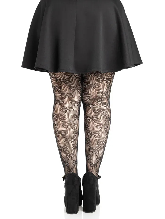 Plus Bow Net Tights – Plus Size Nylon Spandex Tights > Clothes > Hosiery > Pantyhose & Tights - Tophatter Daily Deals