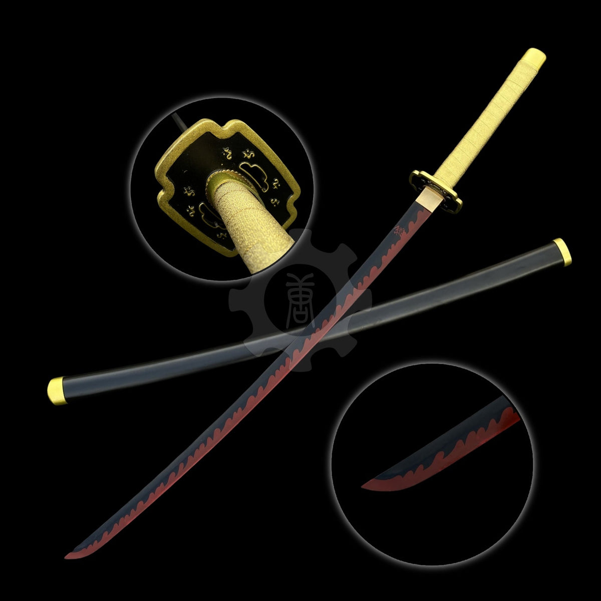 IRL Yoriichi Nichirin Sword Katana-Carbon Steel 1045 - Tophatter Daily Deals