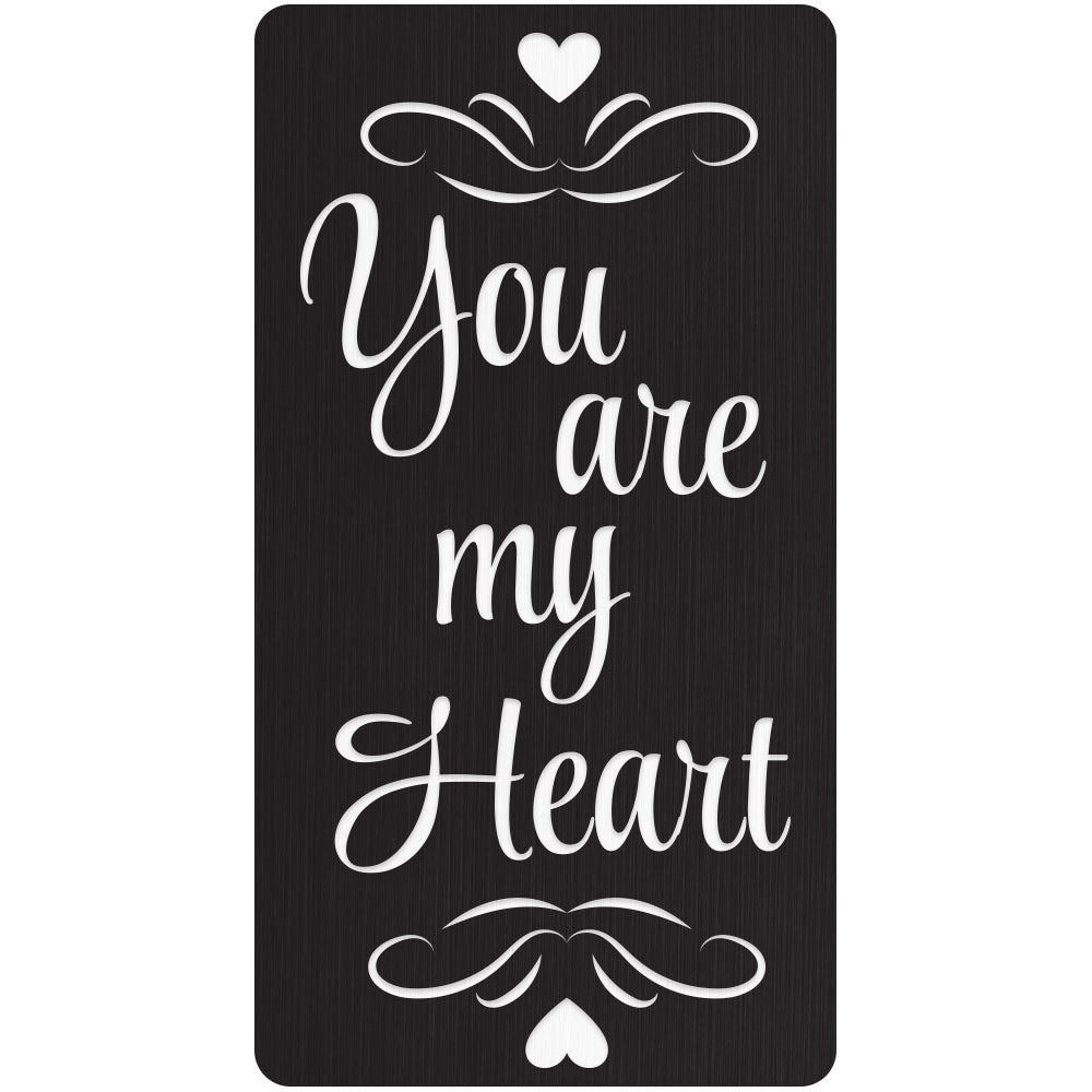 Custom Cane Engraving - Rectangle Black Anodized Aluminum - Valentine's Day Special Love Engraving Plaque - I Love You - Tophatter Daily Deals