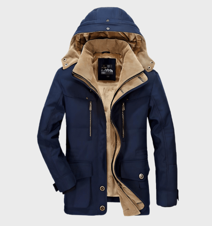 Warm Men's Winter Jacket – Structured Parka, for Outdoors Blue - Tophatter Daily Deals