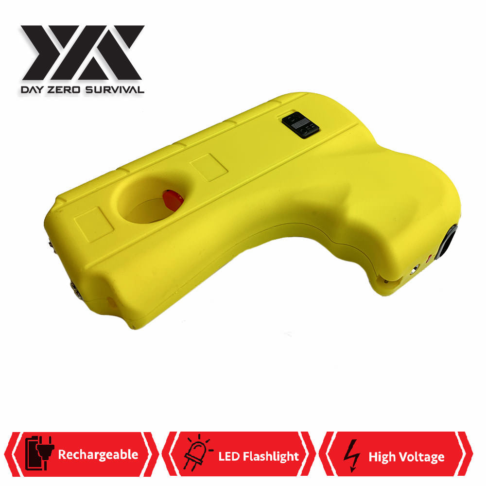 DZS Yellow Hand Pistol Stun Gun LED Light Rechargeable Battery Collectible Weapons - Tophatter Daily Deals