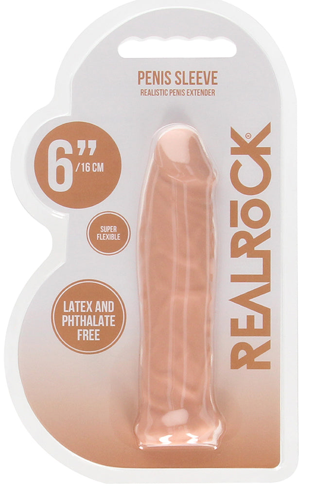 Realrock 6 Inch Realistic Penis Sleeve 15.2 cm Penis Extension Sleeve > Sex Toys For Men > Penis Sleeves - Tophatter Daily Deals