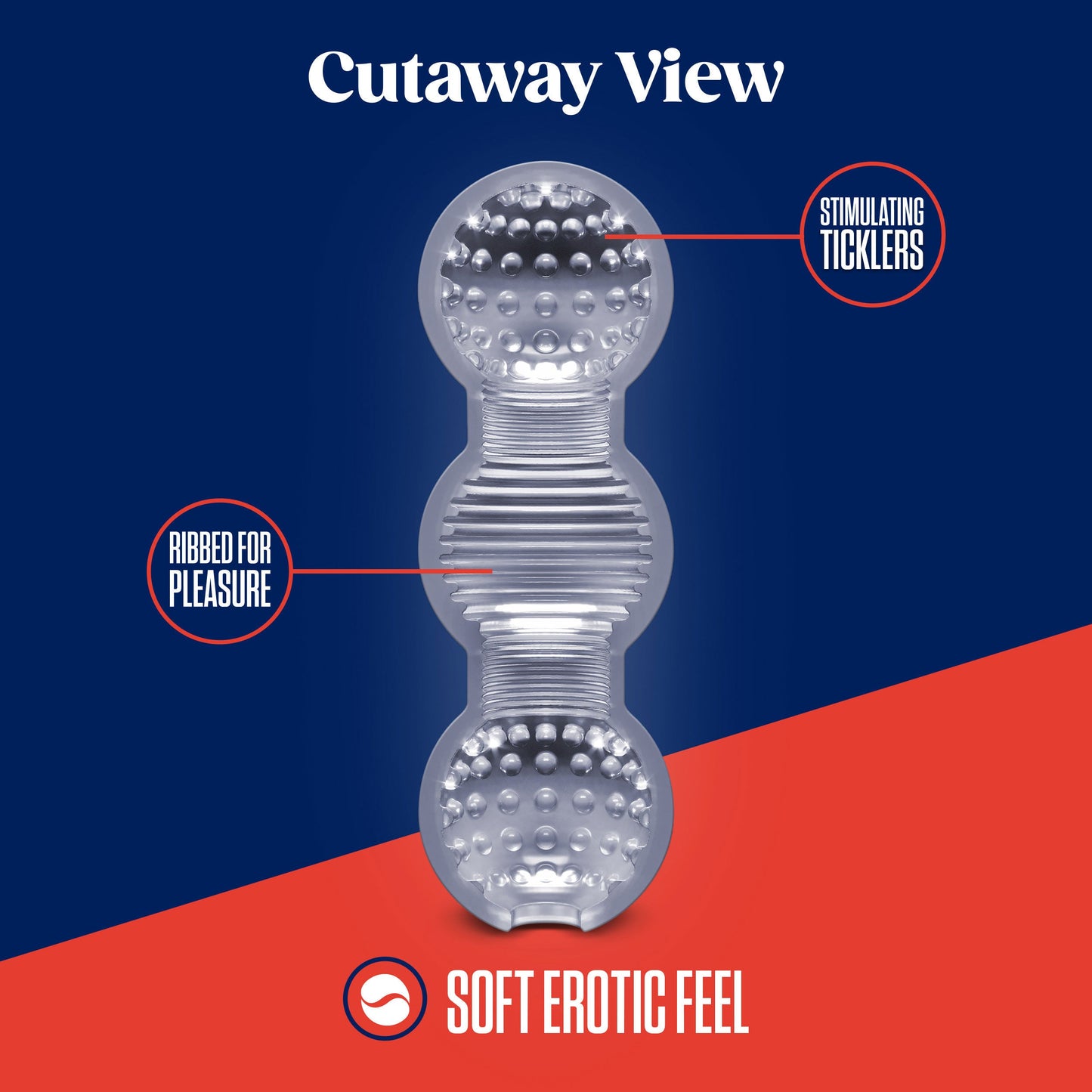 Rize Feelz (Clear) – Textured Sleeve Masturbator > Sex Toys For Men > Masturbators > Manual - Tophatter Daily Deals