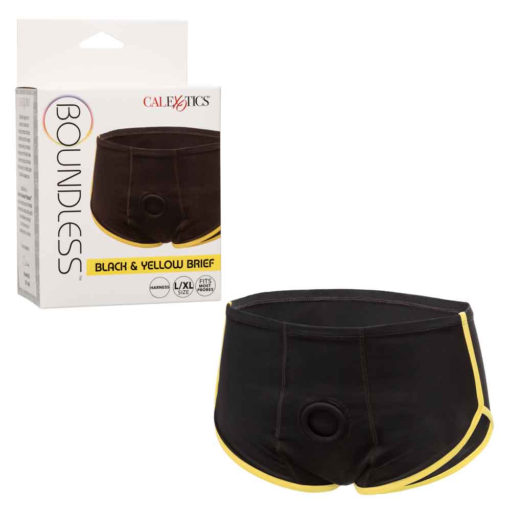 Boundless Black and Yellow Brief – Harness > Dildos > Strap On Harnesses - Tophatter Daily Deals