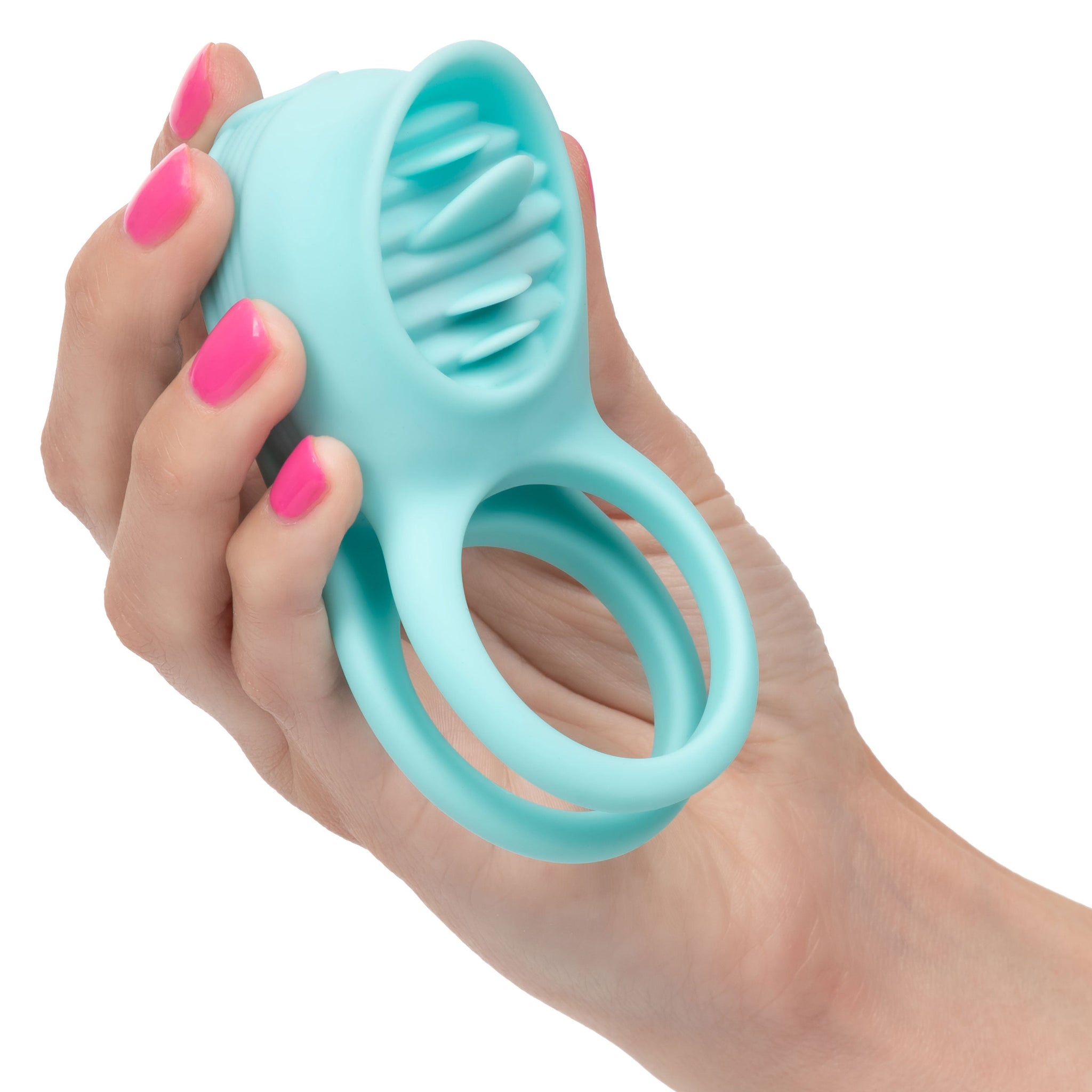 Silicone Rechargeable French Kiss Enhancer – Vibrator with 12 Functions and Flickering Teaser Ring > Cock Ring > Vibrating - Tophatter Daily Deals