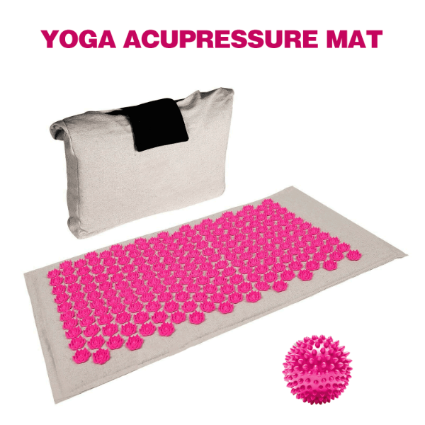 Best Acupressure Mat UK - Yoga Acupressure Massage Mat Ball Spiky Pain Stress Soreness Relax Body Pink Yoga Product - Tophatter Daily Deals