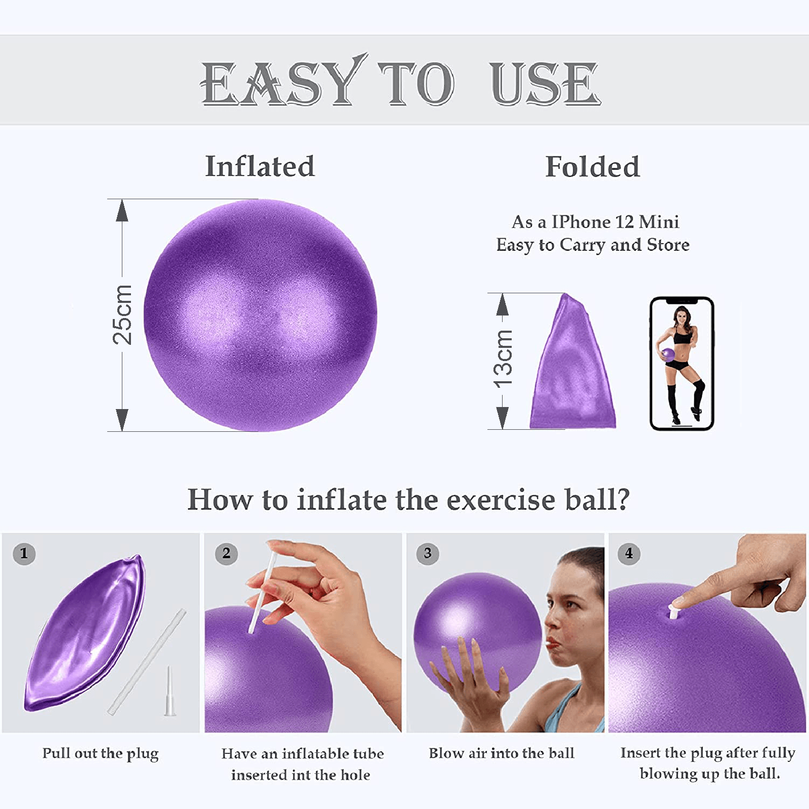 Gym Balls for Pregnancy - 25cm Yoga Ball Pilates Balls Fitness Anti Burst Balance Pregnancy Exercise Balls Yoga & Pilates - Tophatter Daily Deals