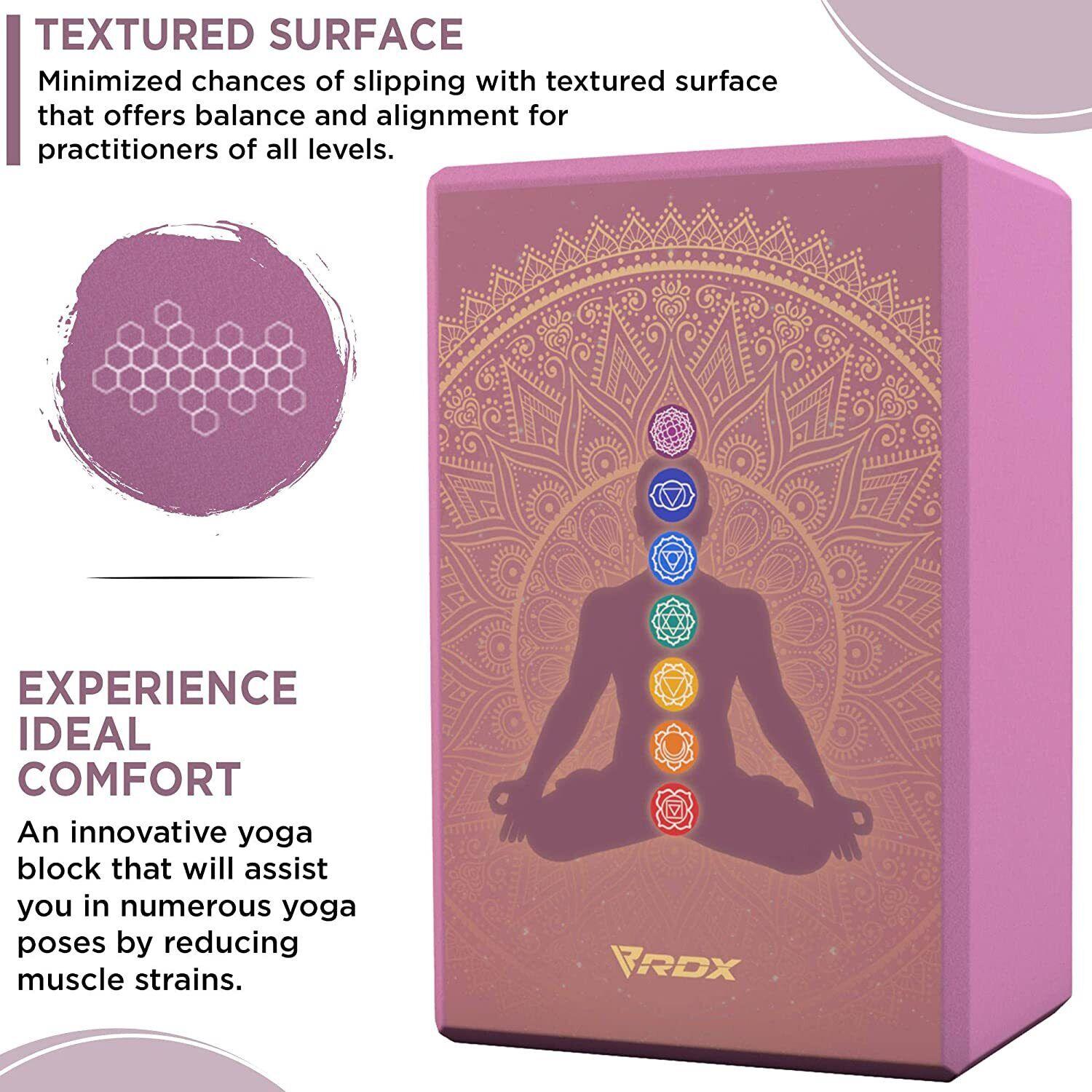 Large Yoga Blocks - RDX Yoga Block Set - High Density Eva Foam Yoga Brick Easy Grip Surface Yoga & Pilates Blocks - Tophatter Daily Deals