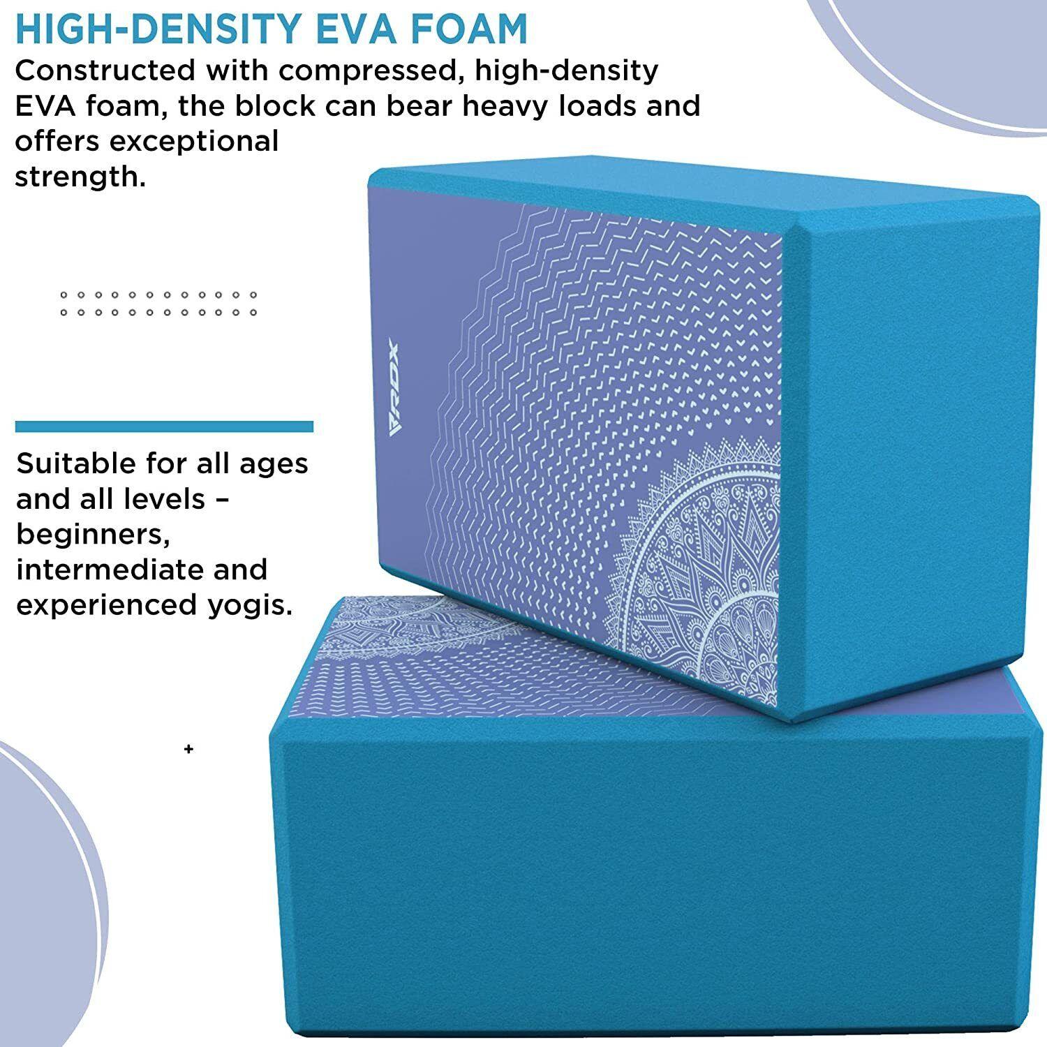 Large Yoga Blocks - RDX Yoga Block Set - High Density Eva Foam Yoga Brick Easy Grip Surface Yoga & Pilates Blocks - Tophatter Daily Deals