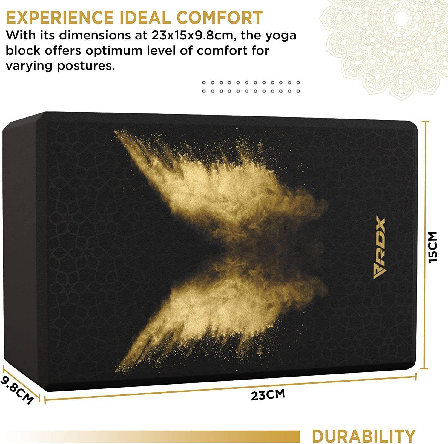 Large Yoga Blocks - RDX Yoga Block Set - High Density Eva Foam Yoga Brick Easy Grip Surface Black 1 Block Yoga & Pilates Blocks - Tophatter Daily Deals