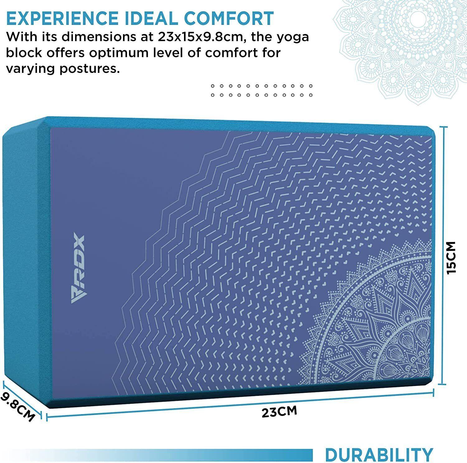 Large Yoga Blocks - RDX Yoga Block Set - High Density Eva Foam Yoga Brick Easy Grip Surface Blue 1 Block Yoga & Pilates Blocks - Tophatter Daily Deals