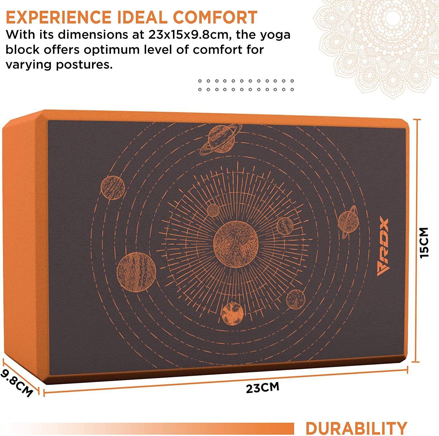 Large Yoga Blocks - RDX Yoga Block Set - High Density Eva Foam Yoga Brick Easy Grip Surface Orange 1 Block Yoga & Pilates Blocks - Tophatter Daily Deals