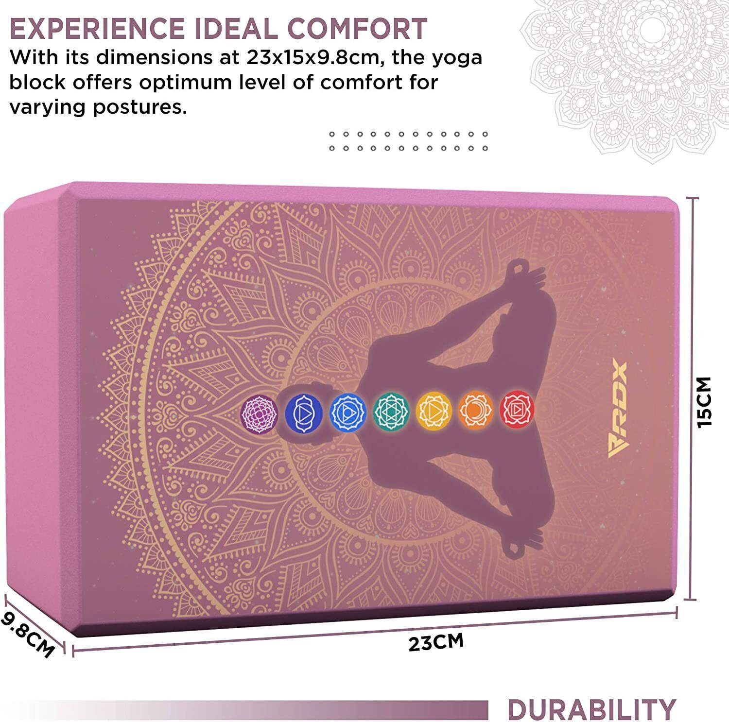 Large Yoga Blocks - RDX Yoga Block Set - High Density Eva Foam Yoga Brick Easy Grip Surface Pink 1 Block Yoga & Pilates Blocks - Tophatter Daily Deals