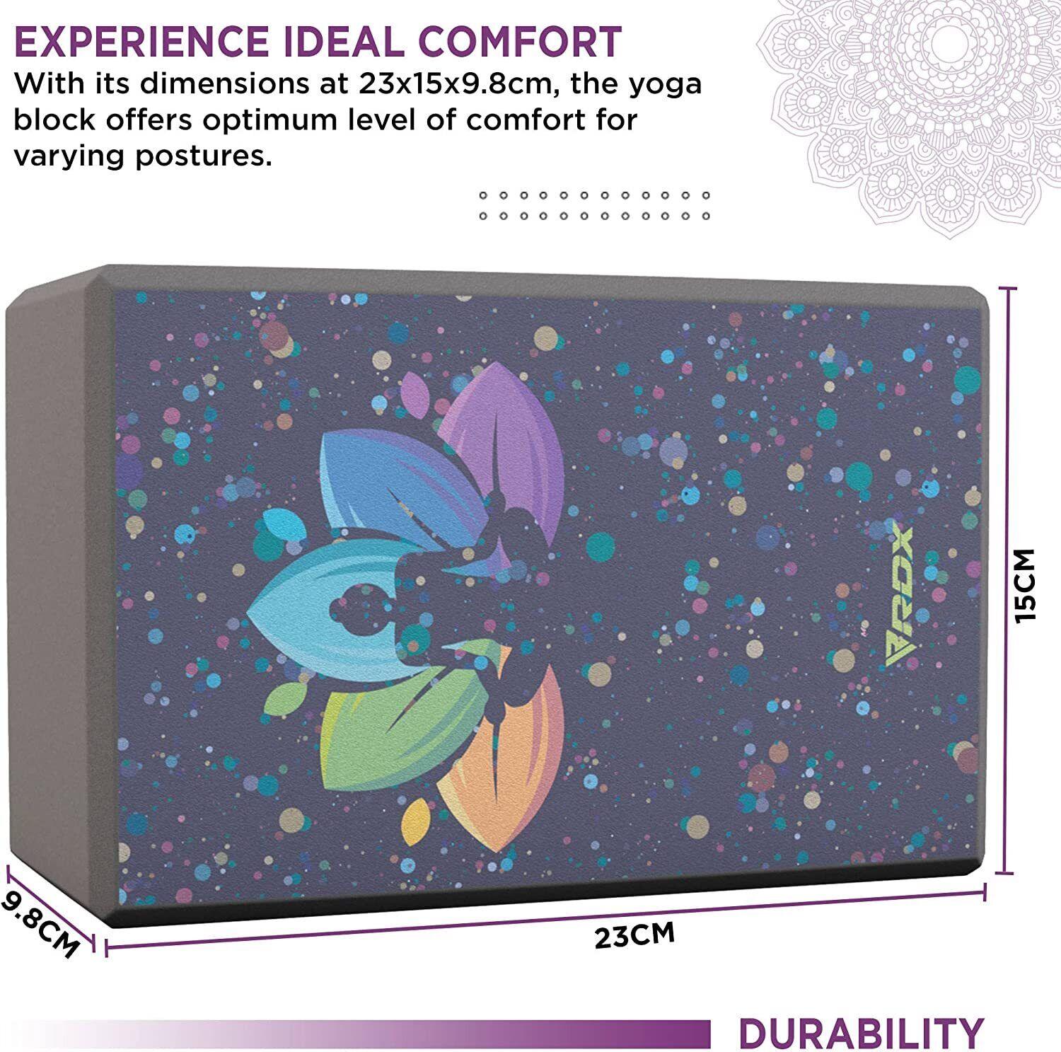 Large Yoga Blocks - RDX Yoga Block Set - High Density Eva Foam Yoga Brick Easy Grip Surface Grey 1 Block Yoga & Pilates Blocks - Tophatter Daily Deals