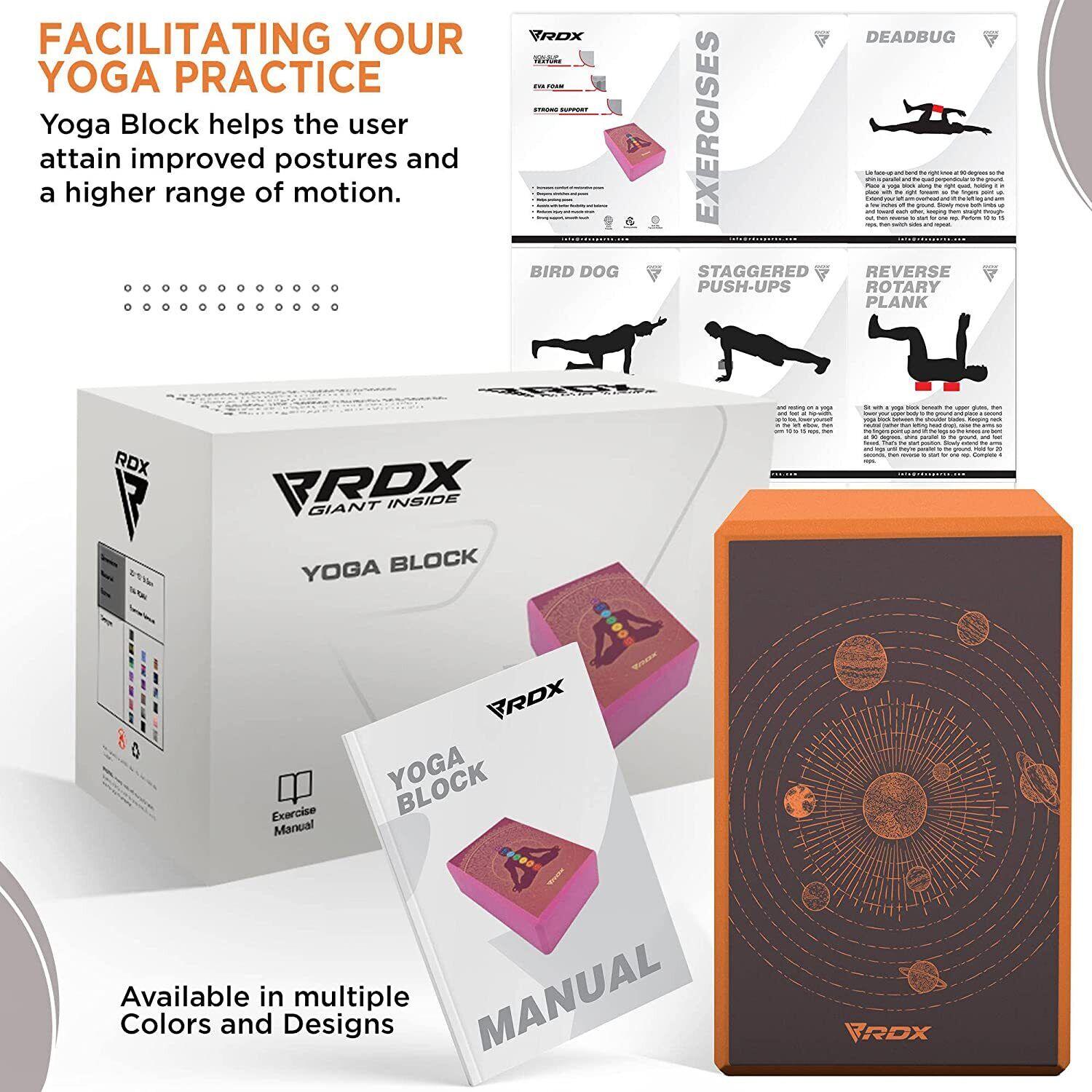 Large Yoga Blocks - RDX Yoga Block Set - High Density Eva Foam Yoga Brick Easy Grip Surface Yoga & Pilates Blocks - Tophatter Daily Deals