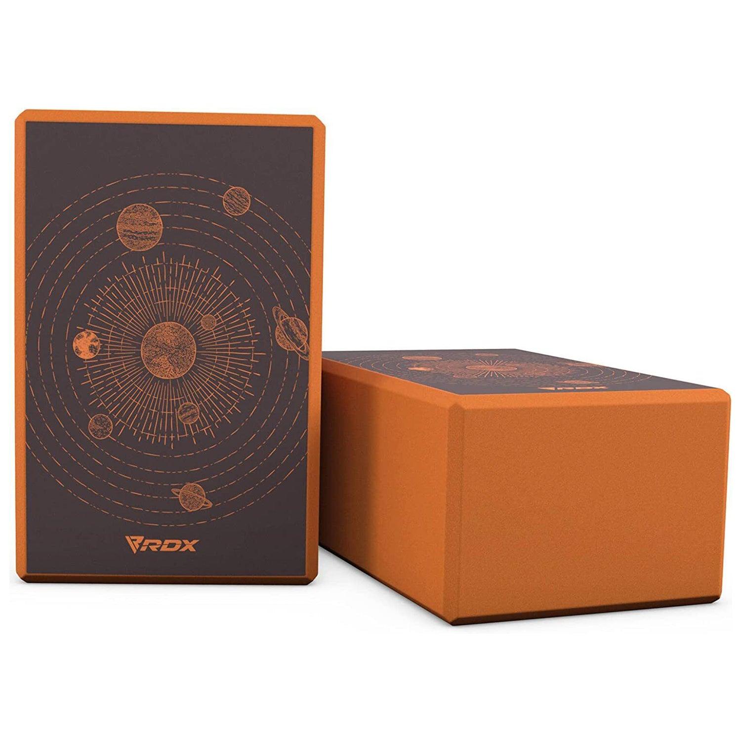 Large Yoga Blocks - RDX Yoga Block Set - High Density Eva Foam Yoga Brick Easy Grip Surface Orange 2 Block Yoga & Pilates Blocks - Tophatter Daily Deals