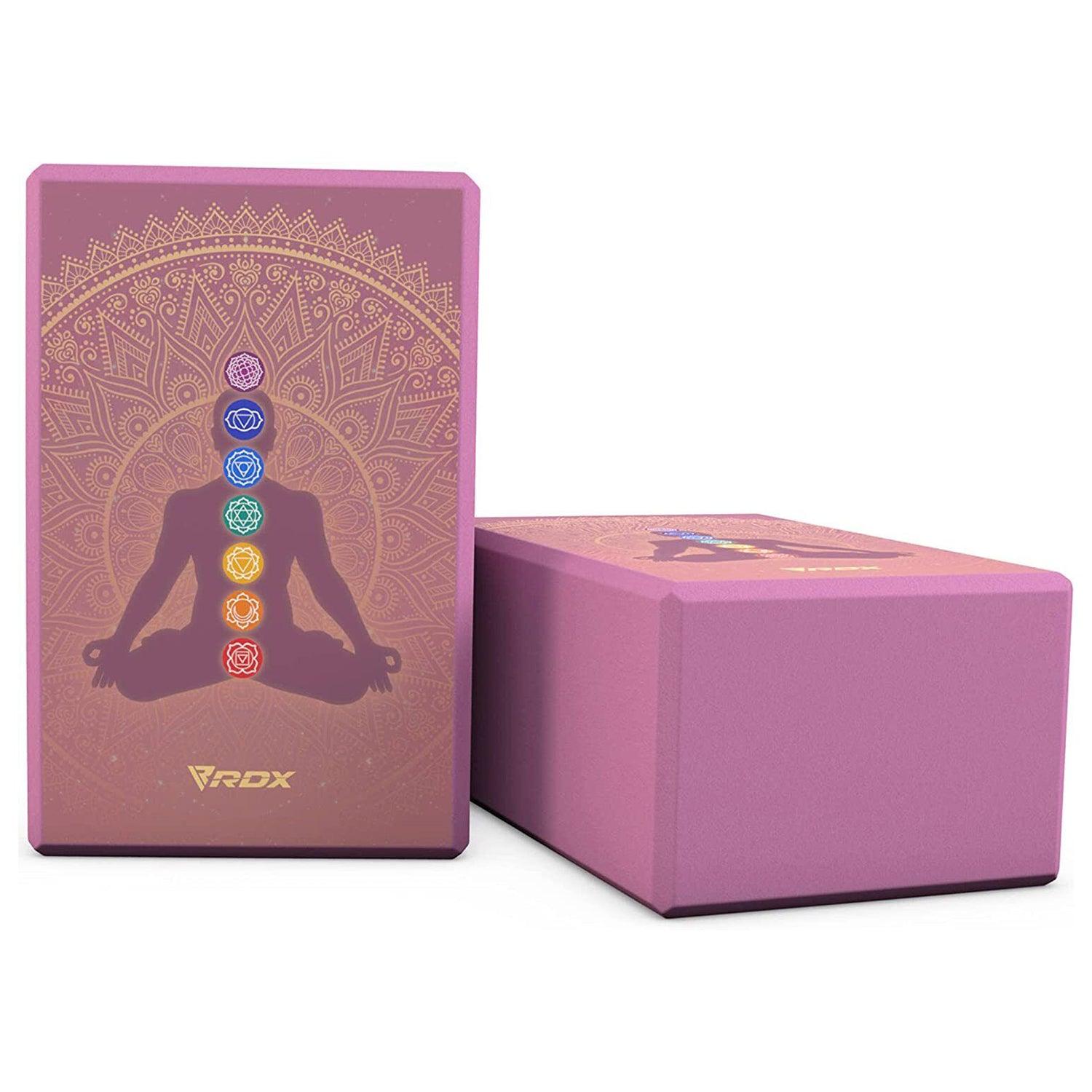 Large Yoga Blocks - RDX Yoga Block Set - High Density Eva Foam Yoga Brick Easy Grip Surface Pink 2 Block Yoga & Pilates Blocks - Tophatter Daily Deals
