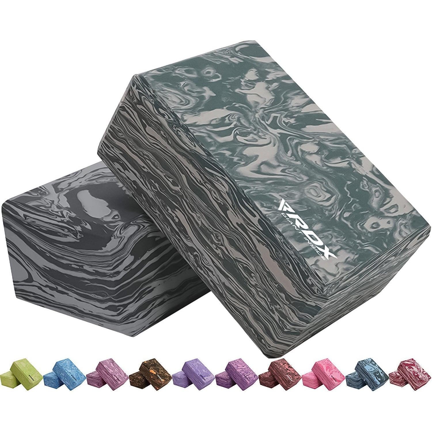 Yoga Bricks UK - Yoga Block EVA by RDX, High Density Eva Foam, Yoga Brick, Easy Grip Surface Black Yoga & Pilates Blocks - Tophatter Daily Deals