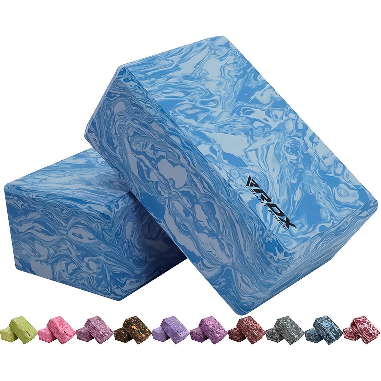 Yoga Bricks UK - Yoga Block EVA by RDX, High Density Eva Foam, Yoga Brick, Easy Grip Surface Blue Yoga & Pilates Blocks - Tophatter Daily Deals