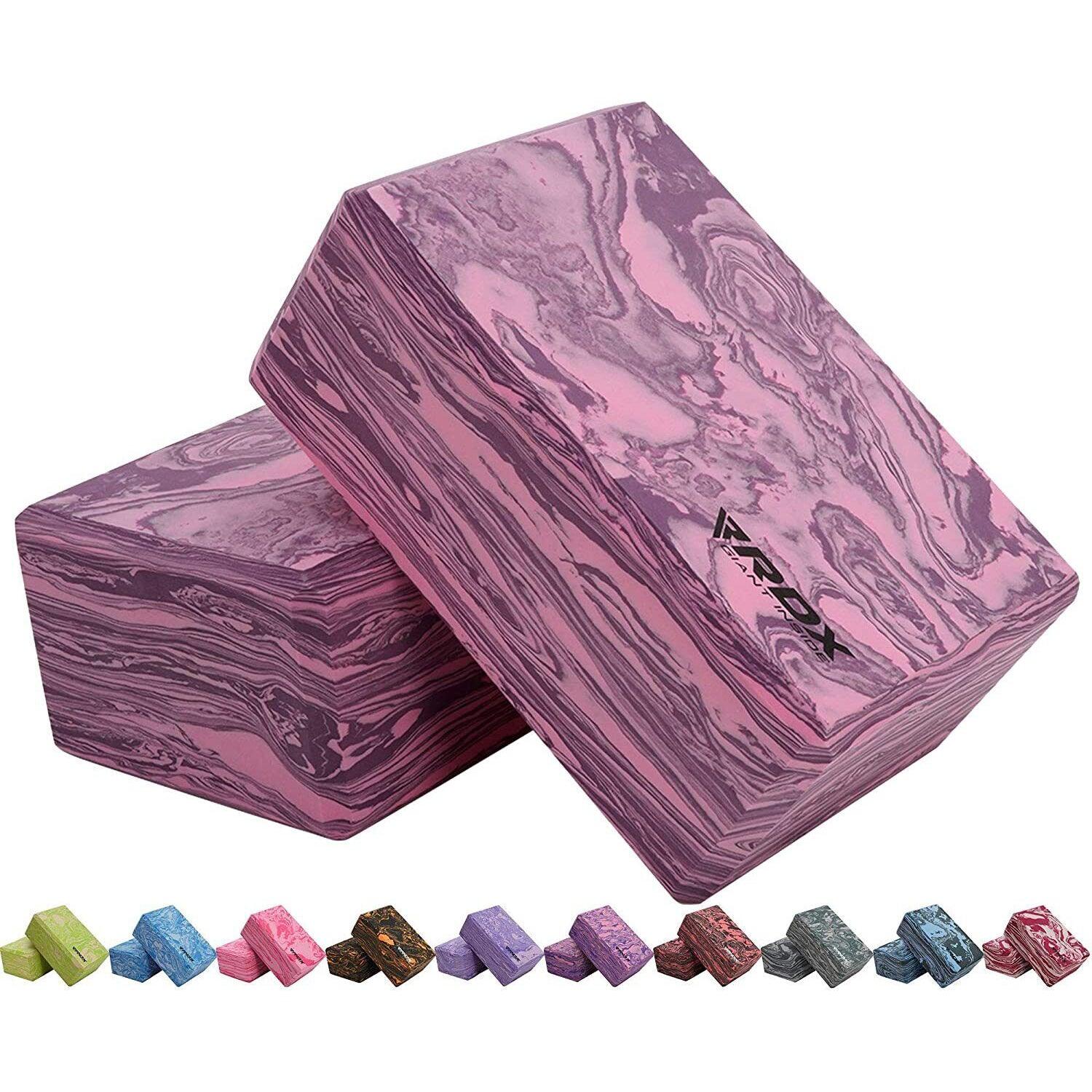 Yoga Bricks UK - Yoga Block EVA by RDX, High Density Eva Foam, Yoga Brick, Easy Grip Surface Maroon Yoga & Pilates Blocks - Tophatter Daily Deals