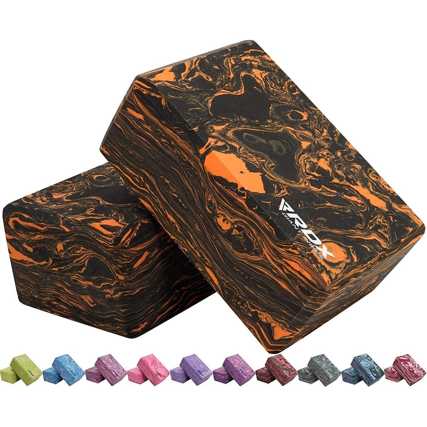 Yoga Bricks UK - Yoga Block EVA by RDX, High Density Eva Foam, Yoga Brick, Easy Grip Surface Orange Yoga & Pilates Blocks - Tophatter Daily Deals