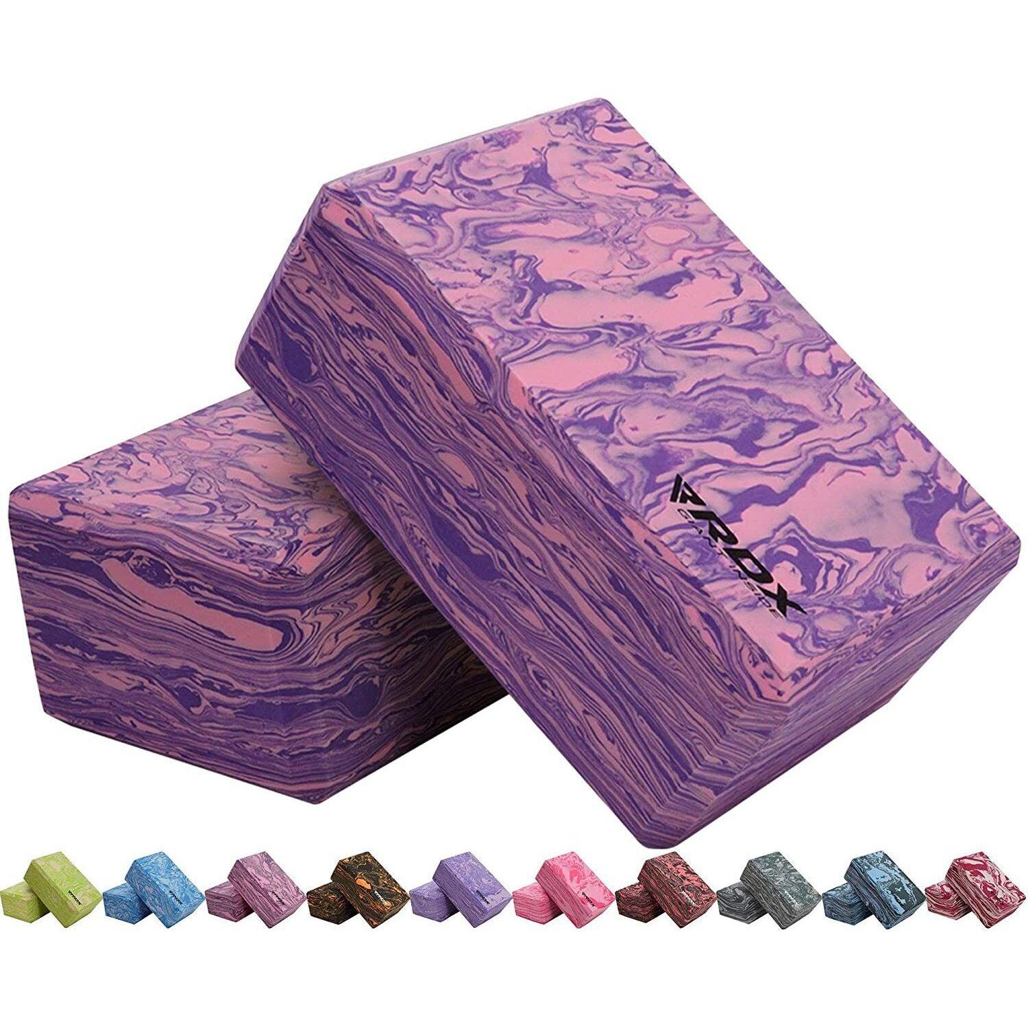 Yoga Bricks UK - Yoga Block EVA by RDX, High Density Eva Foam, Yoga Brick, Easy Grip Surface Yoga & Pilates Blocks - Tophatter Daily Deals