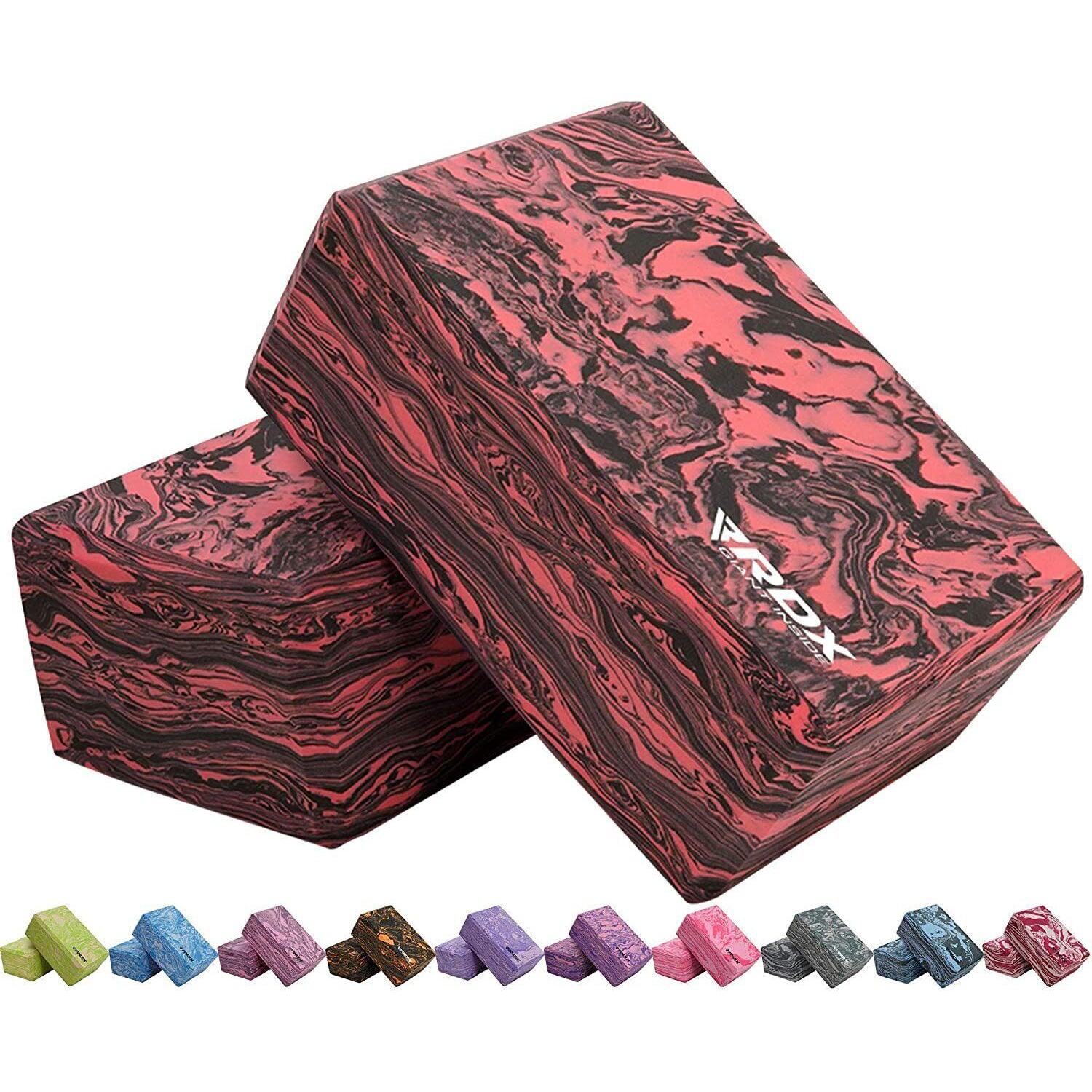 Yoga Bricks UK - Yoga Block EVA by RDX, High Density Eva Foam, Yoga Brick, Easy Grip Surface Pink Yoga & Pilates Blocks - Tophatter Daily Deals
