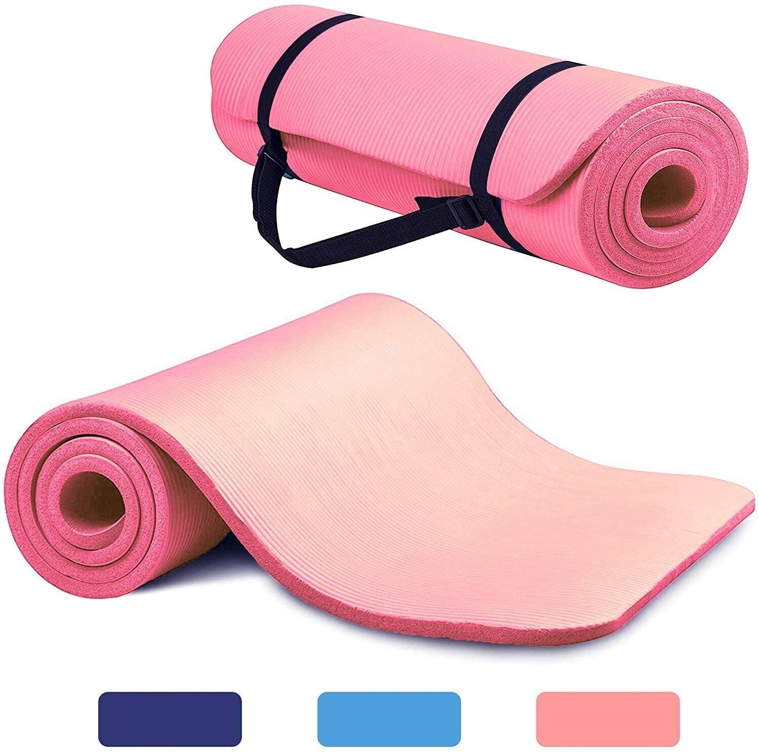 Thickest Yoga Mat - TPE Gymnastics Mat, Training Mat, Non-Slip Pilates Mat, Yoga Fitness Mat, Eco friendly Yoga mat for fitness Gym Yoga & Pilates Mats - Tophatter Daily Deals