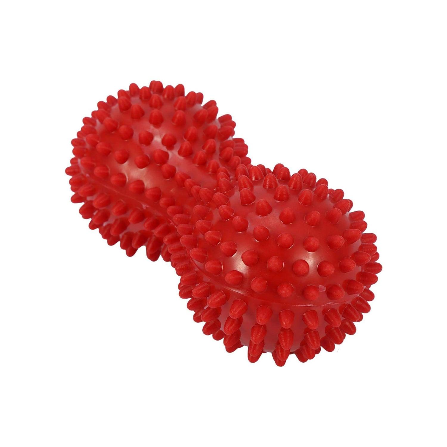 Peanut Massage Ball - Peanut Back Roller Peanut Shape Yoga Spikey Massage Gym Balls Spiky Therapy Ball Roller Red Exercise & Fitness - Tophatter Daily Deals