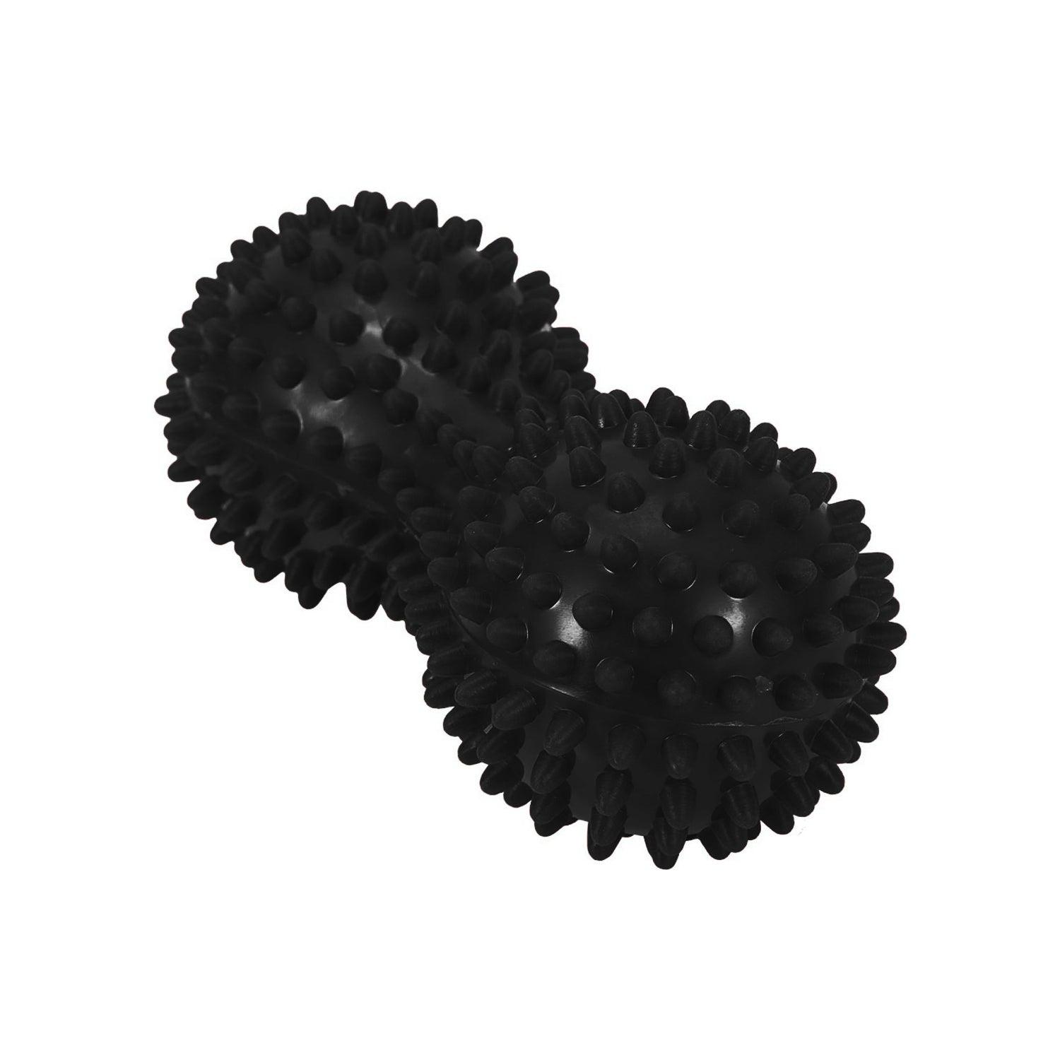 Peanut Massage Ball - Peanut Back Roller Peanut Shape Yoga Spikey Massage Gym Balls Spiky Therapy Ball Roller Black Exercise & Fitness - Tophatter Daily Deals