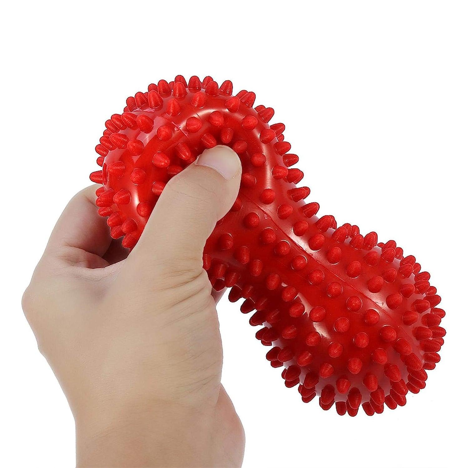 Peanut Massage Ball - Peanut Back Roller Peanut Shape Yoga Spikey Massage Gym Balls Spiky Therapy Ball Roller Exercise & Fitness - Tophatter Daily Deals