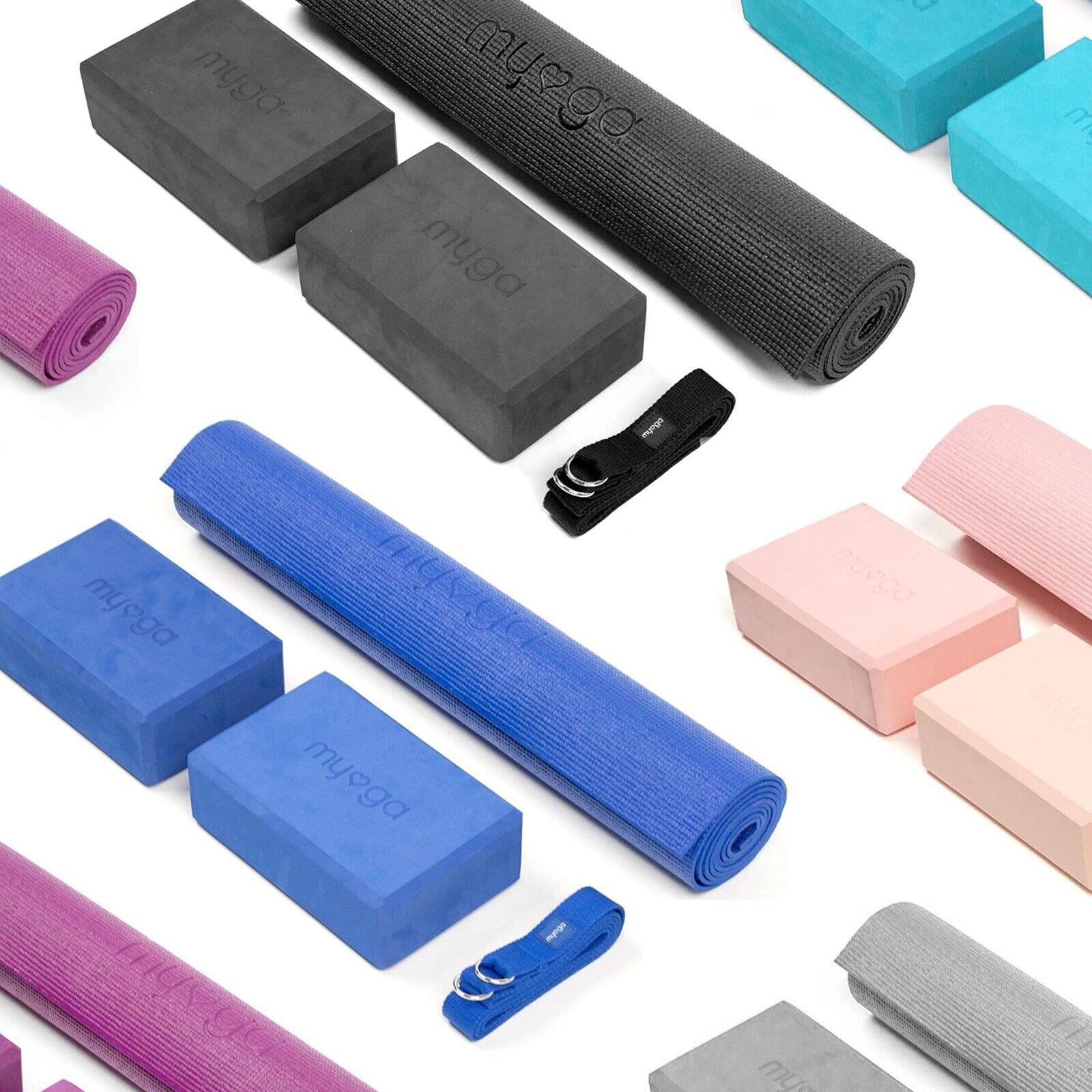 Yoga Equipment for Beginners - Yoga Starter Set Yoga Mat, 2 Yoga Blocks and Yoga Strap Yoga & Pilates Blocks - Tophatter Daily Deals