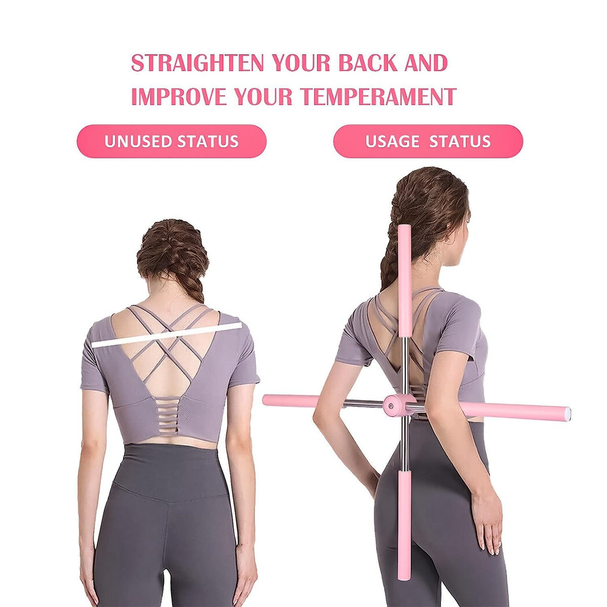 Posture Corrector Stick - Yoga Sticks Stretching Tool, Cross Stick Standing Posture Corrector, Exercise Stick Home Fitness Equipment Open Shoulders Yoga - Tophatter Daily Deals