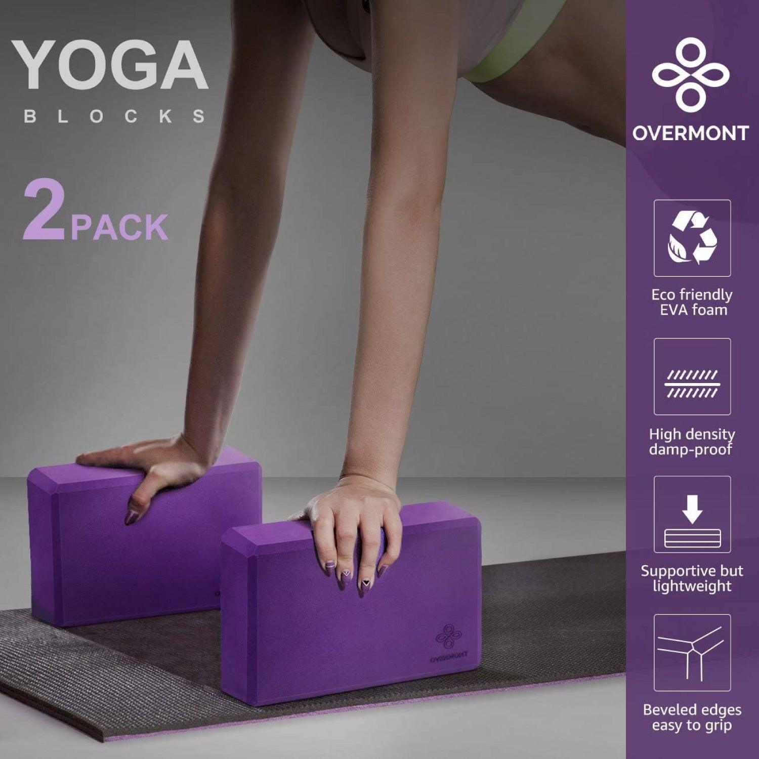 Yoga Wheel Set - Yoga Block Set of 2 (23cm*15cm*7.5cm) with Strap EVA Foam, 1 Yoga Wheel Yoga - Tophatter Daily Deals