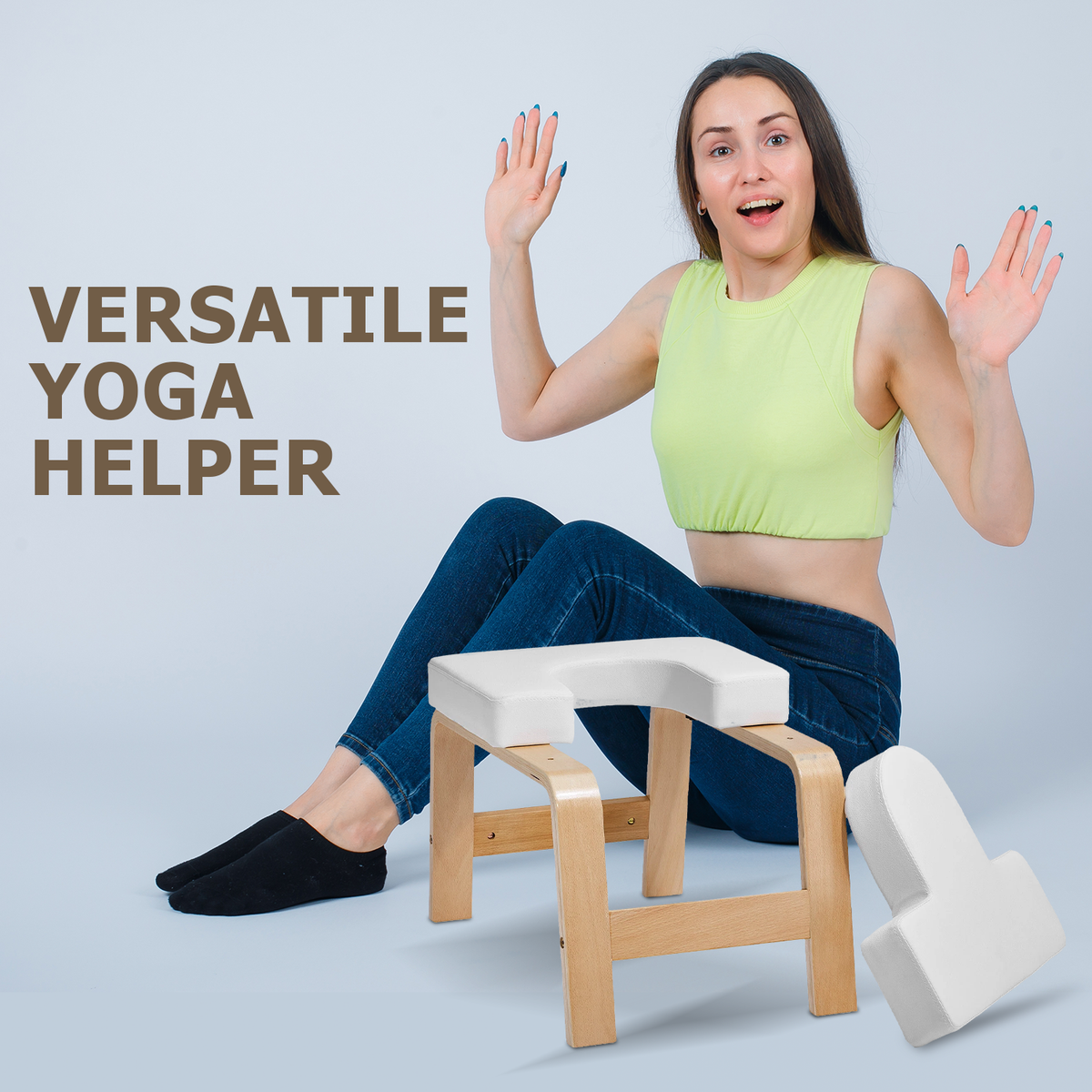 Feet Up Yoga Stool - Yoga Headstand Bench Exercise Inversion Stool Workbench Upside Down Chair Yoga - Tophatter Daily Deals