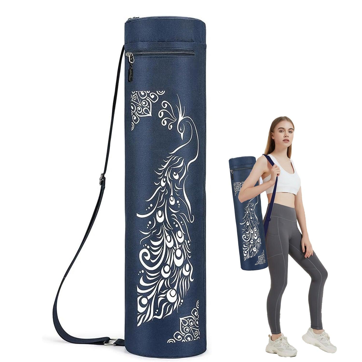 Yoga Mat Bag - Full-zip Exercise Yoga Mat Carry Bag Durable Waterproof Oxford Cloth With 2 Cargo Pockets | Extra Wide | Adjustable Shoulder Strap Yoga - Tophatter Daily Deals