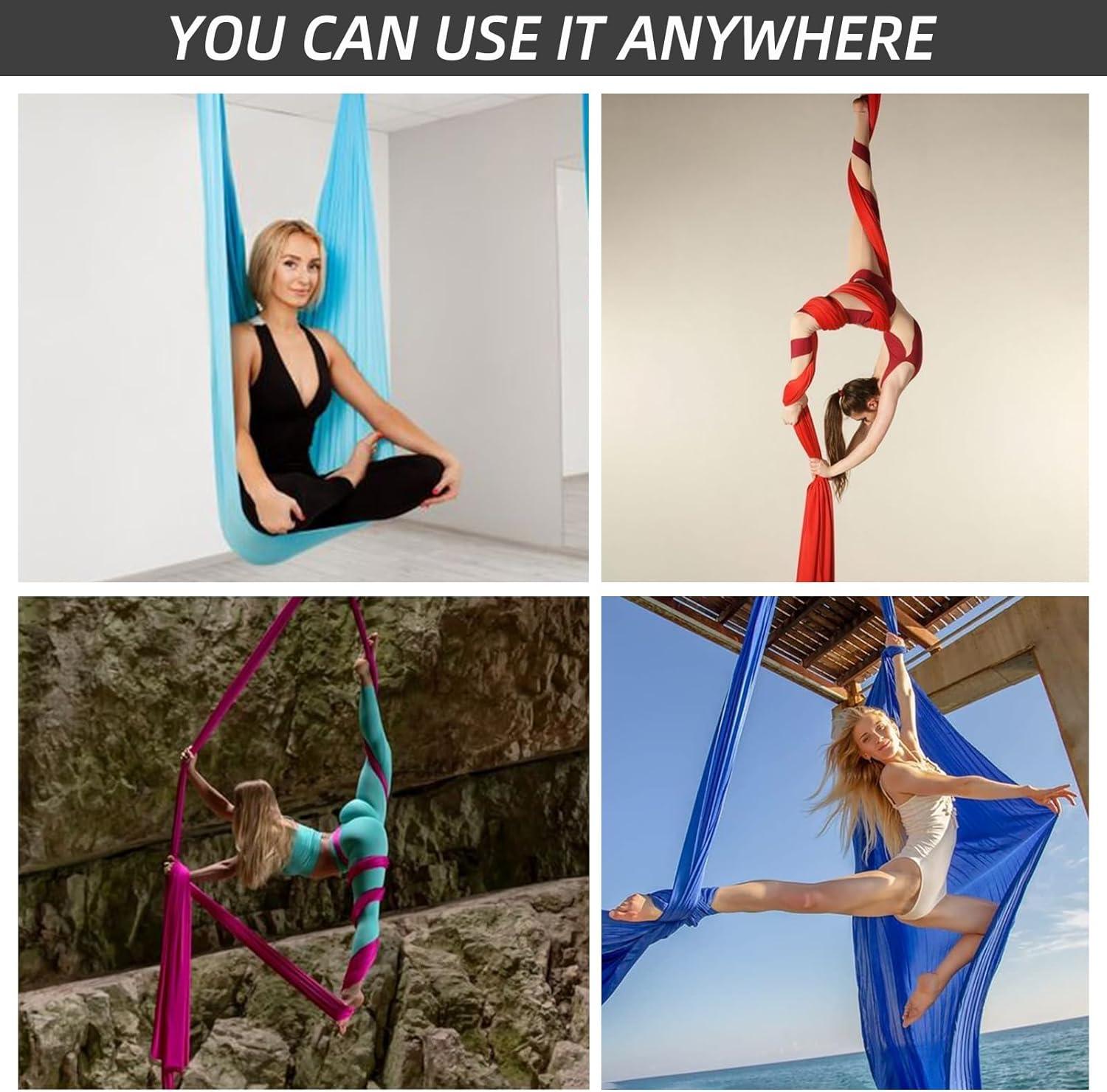 Aerial Yoga Hammock - Silks Yoga Swing Set 11 Yards Long Aerial Flying Kit Yoga Product - Tophatter Daily Deals