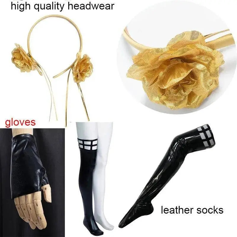 Yor Forger Cosplay costume Headband Elastic Thigh Stockings Tights Highs Wig Earrings Yor Forger dress full set for Comic Con - Tophatter Daily Deals