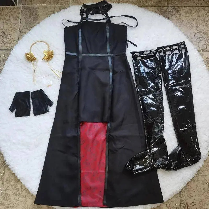 Yor Forger Cosplay costume Headband Elastic Thigh Stockings Tights Highs Wig Earrings Yor Forger dress full set for Comic Con - Tophatter Daily Deals