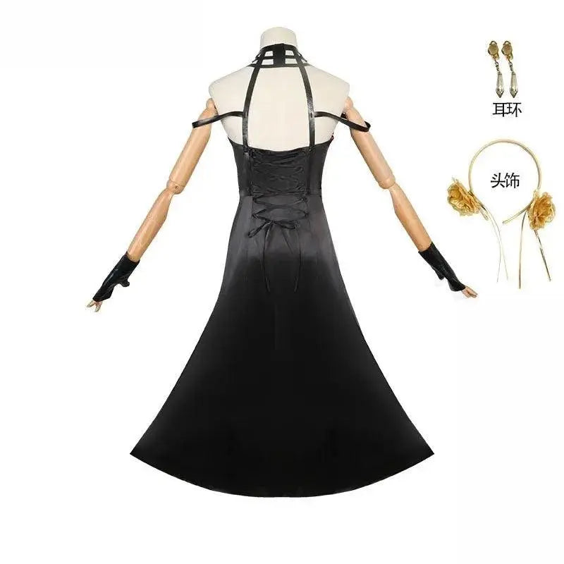 Yor Forger Cosplay costume Headband Elastic Thigh Stockings Tights Highs Wig Earrings Yor Forger dress full set for Comic Con - Tophatter Daily Deals