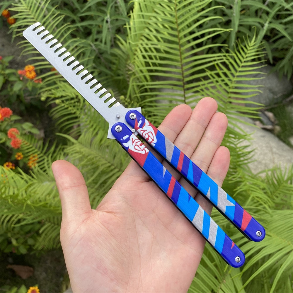 Blunt Blade Stainless Steel Yoru Comb Balisong Butterfly Trainer - Tophatter Daily Deals