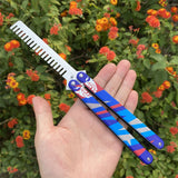 Blunt Blade Stainless Steel Yoru Comb Balisong Butterfly Trainer - Tophatter Daily Deals